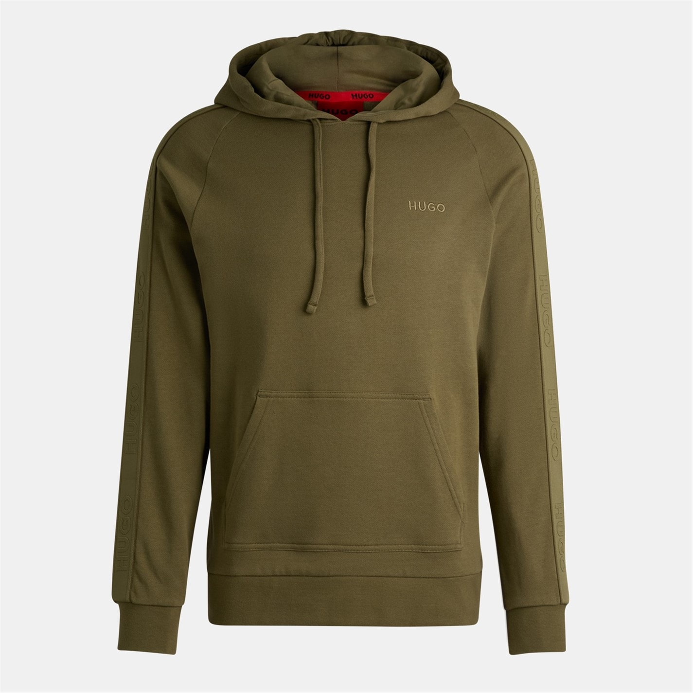 Hugo Hugo Boss Sporty Logo Hoodie Mens Open Green 345