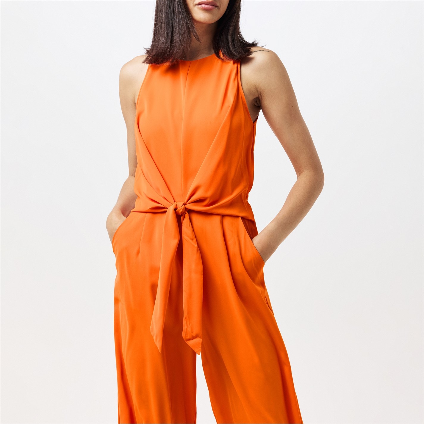 AX Paris Blood Orange Sleeveless Knot Front Jumpsuit Blood