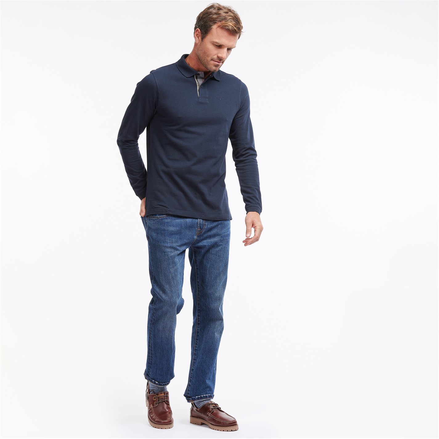 Barbour Mens Long Sleeve Polo Shirt Long Sleeve Polos