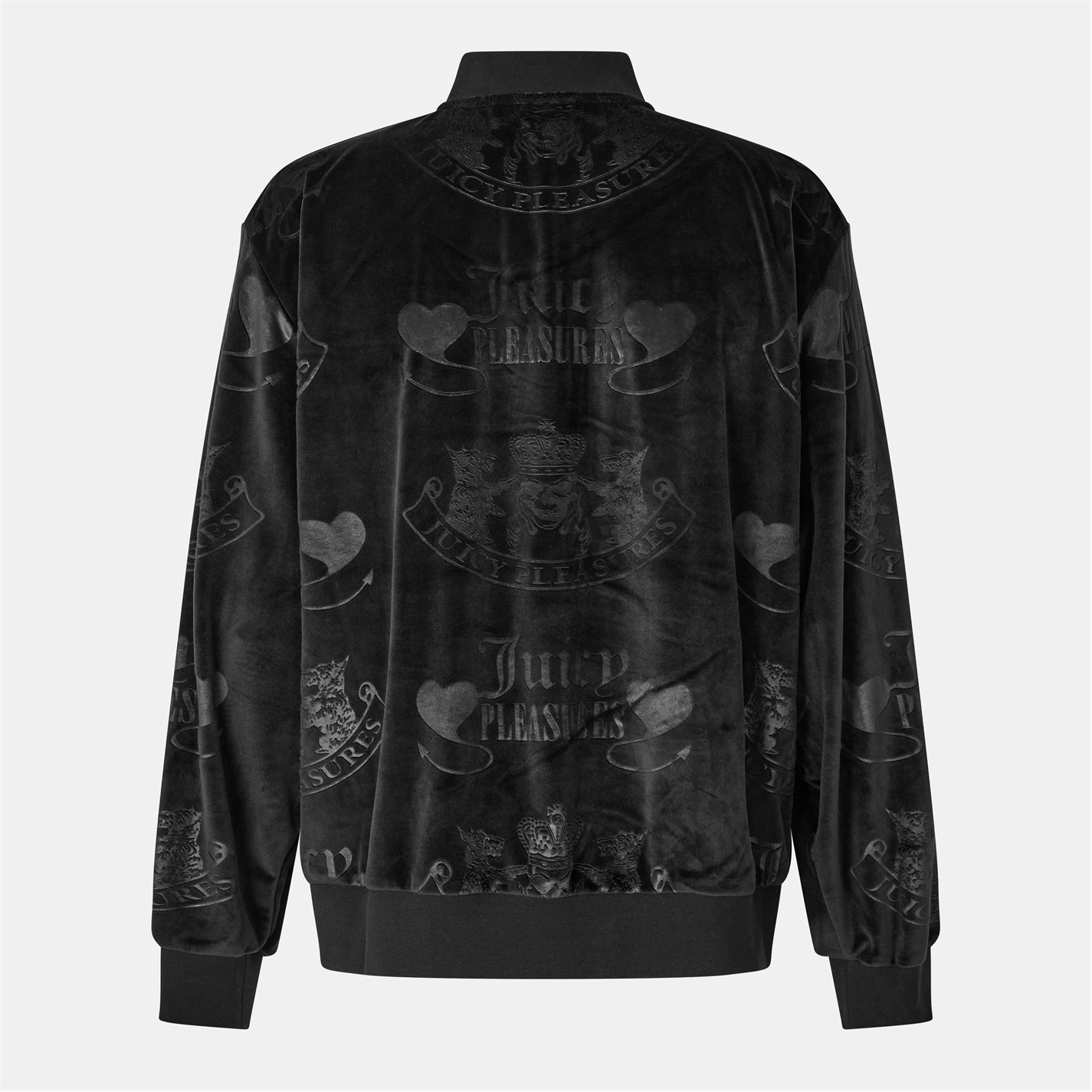 juicy Pleasures | X Juicy Couture Crest Velour Quarter Zip | Black