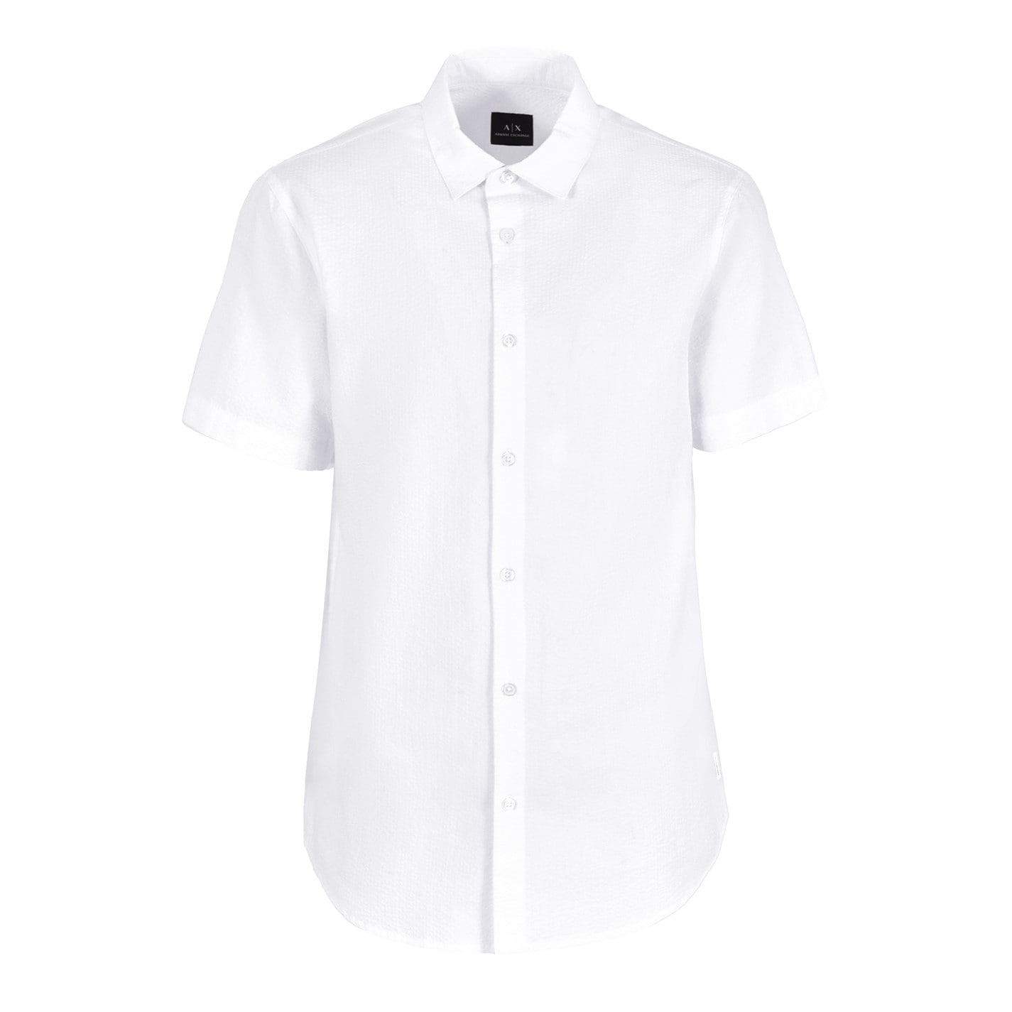 Armani Exchange Seersucker Short Sleeve Shirt White 1100