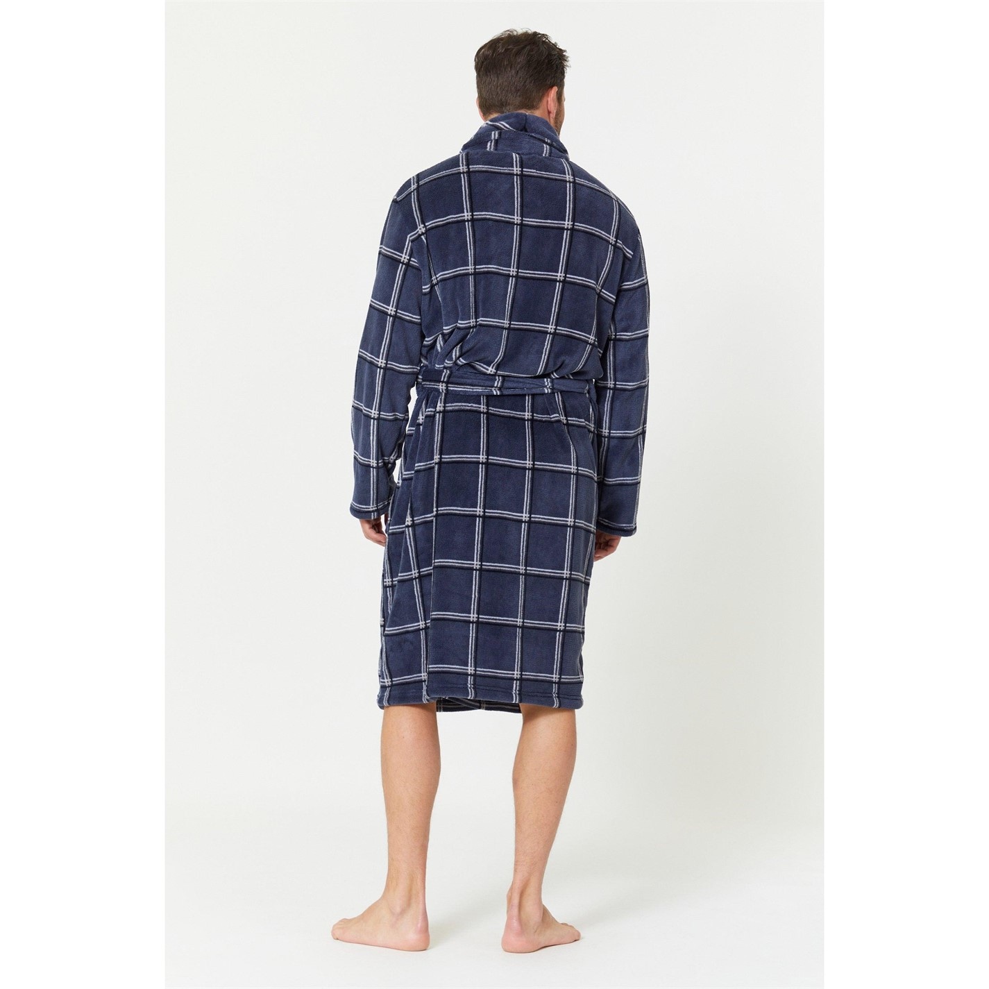 Studio Check Shawl Dressing Gown Charcoal House of Fraser