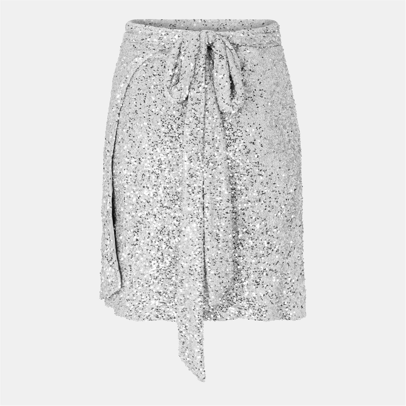 never fully dressed sequin mini skirt Never Fully Dressed Maeva Mini Skirt in Silver sequins with lace trim