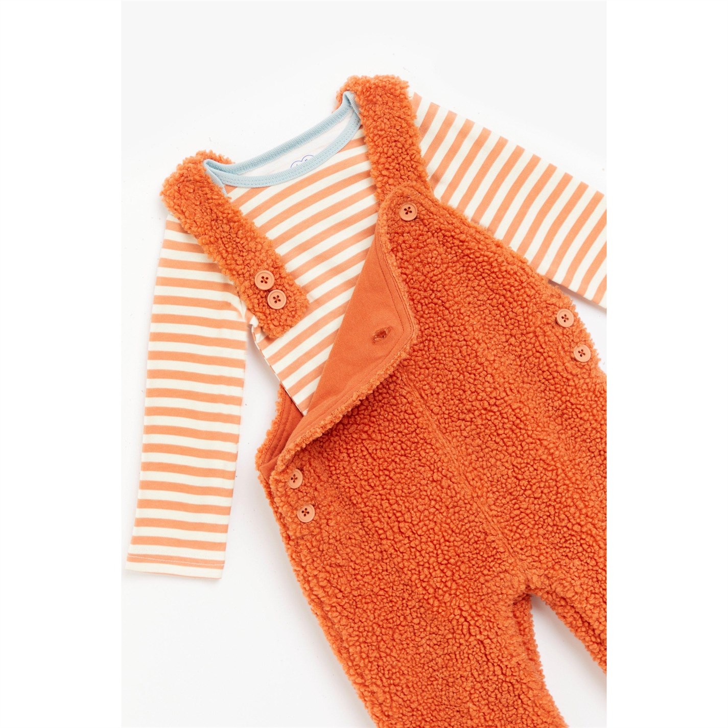 Hello World Baby Boy Dungaree and Bodysuit Set Orange FRASERS