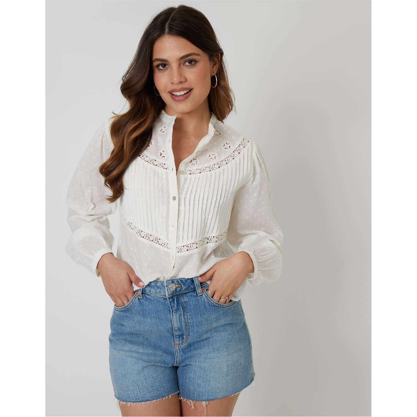 Threadbare | Women's Rani Boho Short-Sleeve Blouse | Cream | FRASERS Ireland