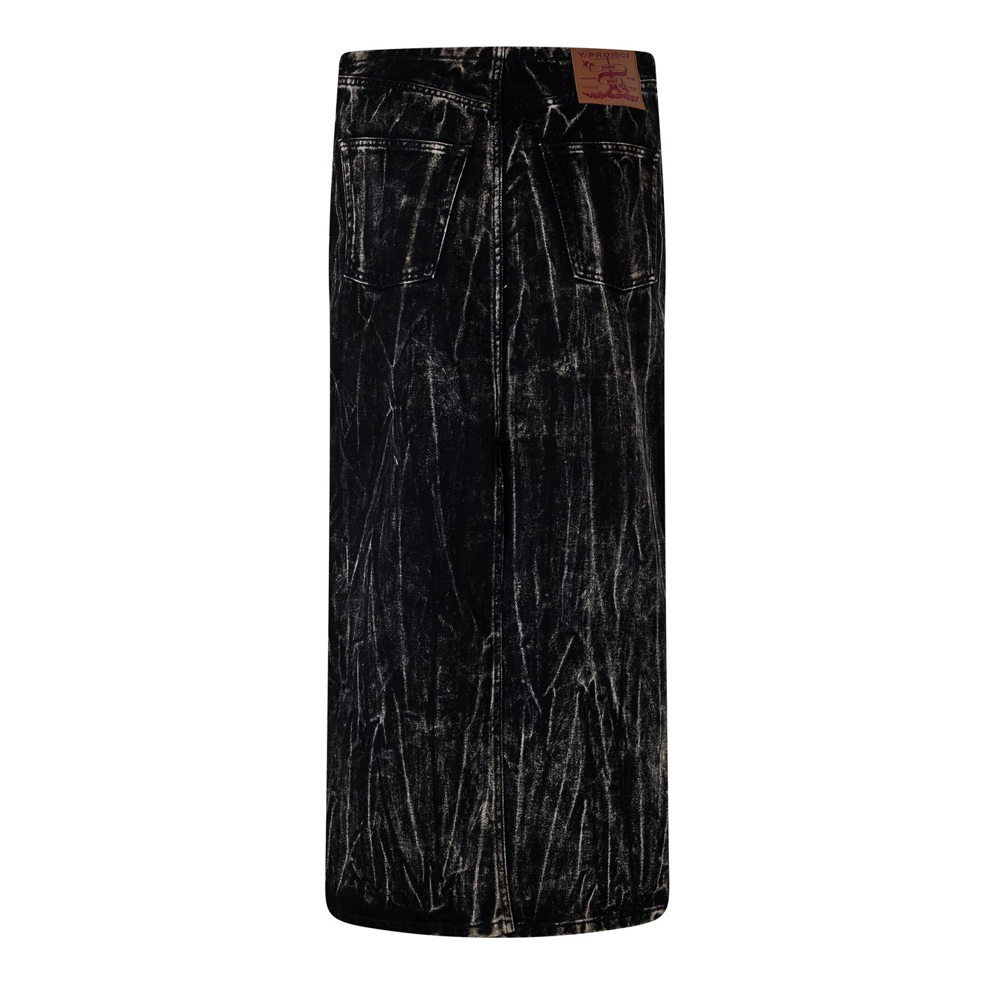 Y PROJECT Distressed Denim Skirt Black Whiskers FRASERS Ireland
