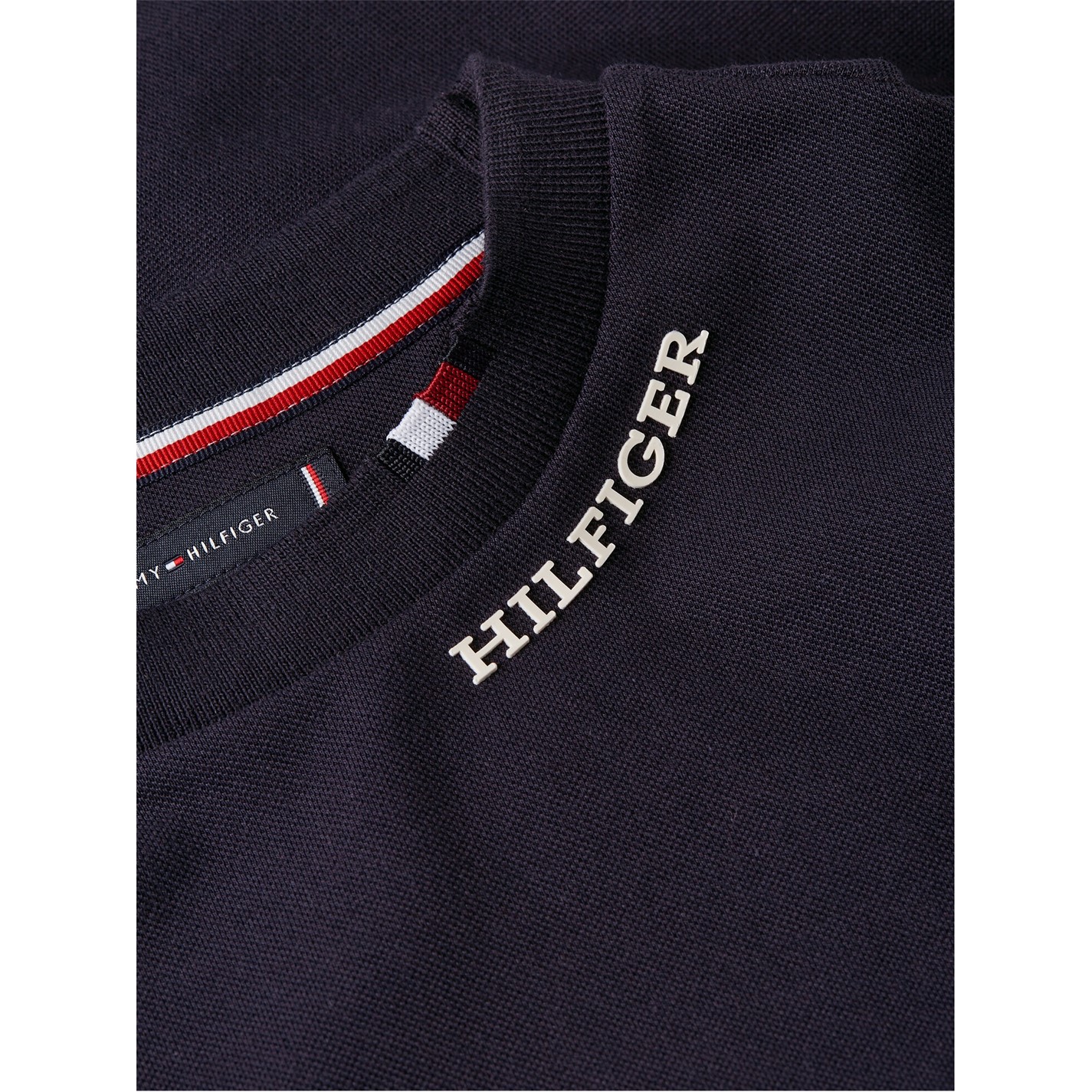 Tommy Hilfiger Logo Slim Fit Pique Tee Shirt Regular Fit TShirts