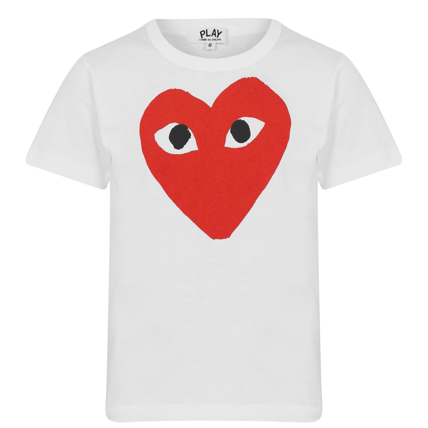COMME DES GARCONS PLAY Large Red Peeping Heart Tee Junior