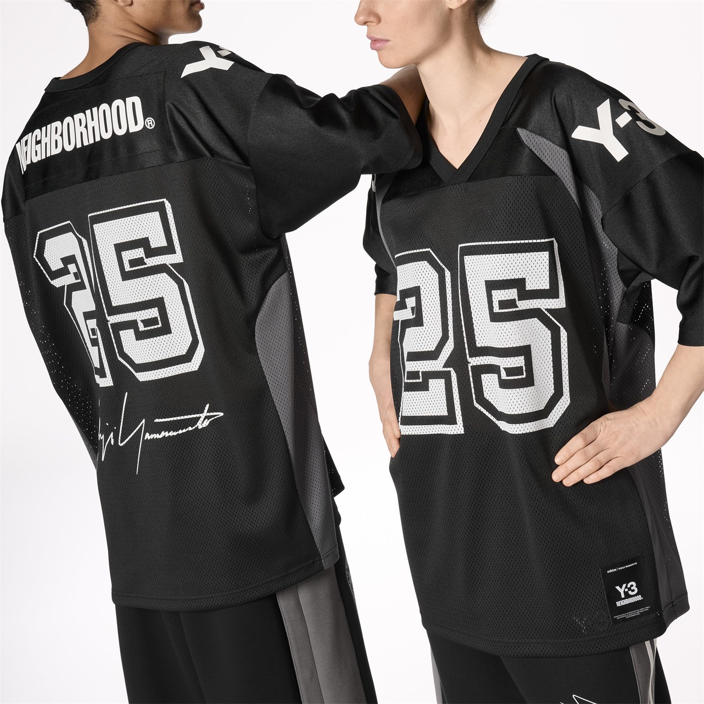 Y3 | x Neighborhood Football Shirt | Black | FRASERS Ireland