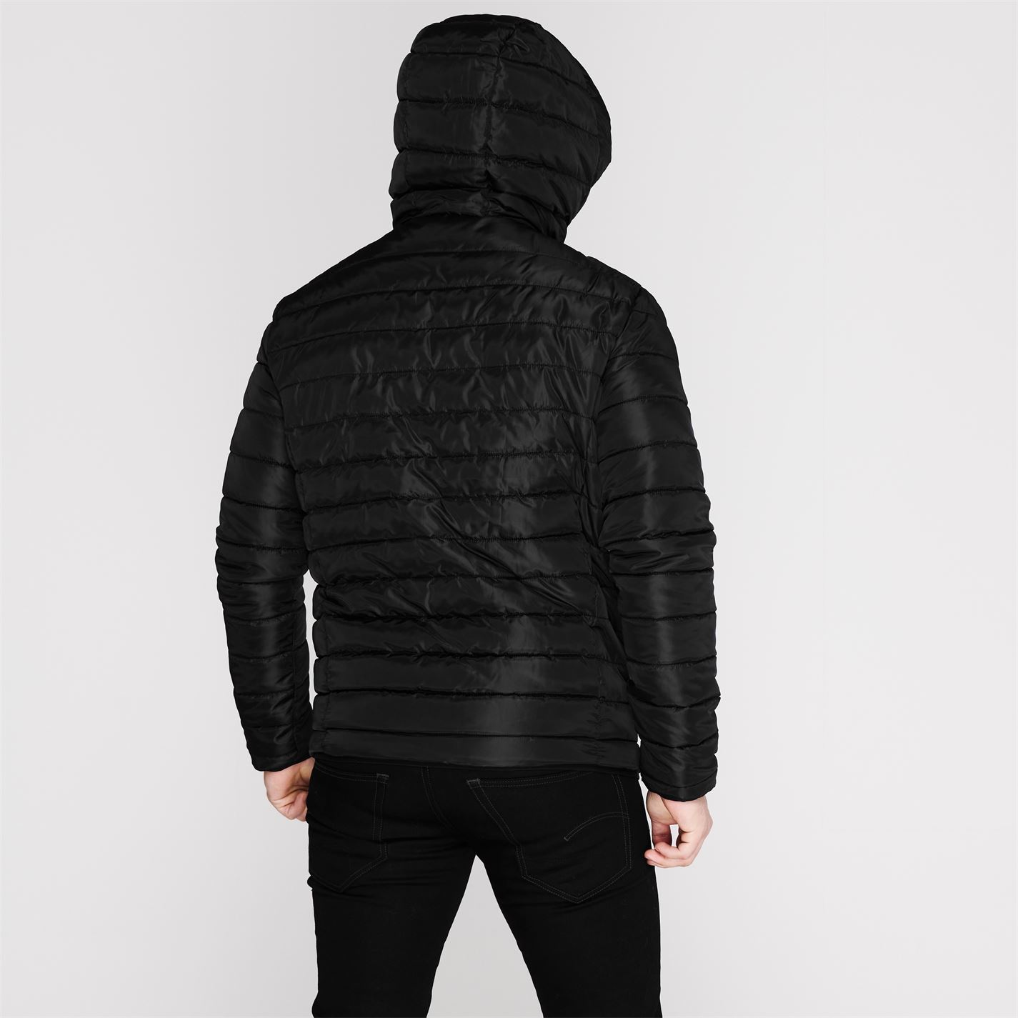 Jack and Jones Hooded Padded Jacket Mens Black FRASERS