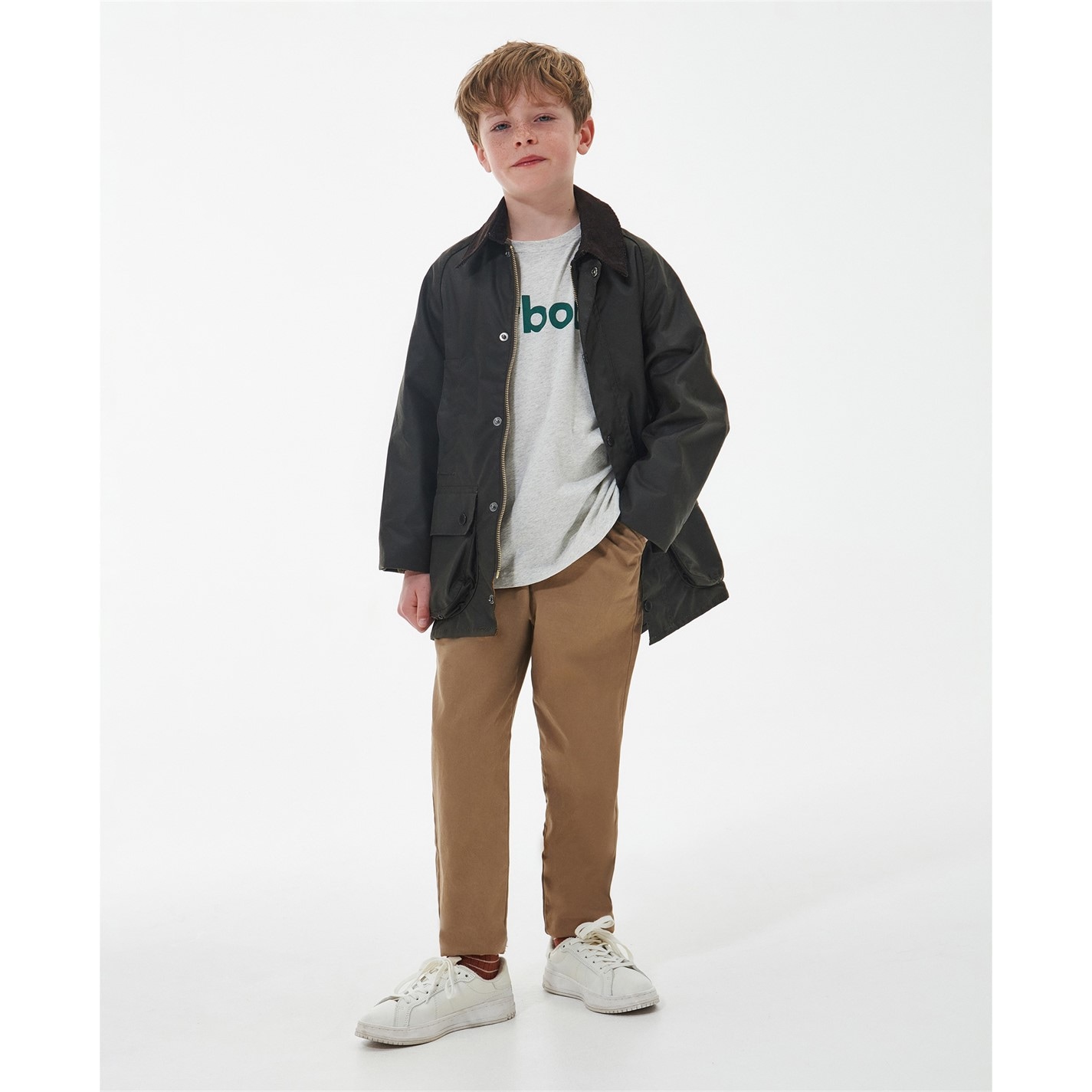 Barbour BEAUFORT オリーブ レディースMーL キッズXXL Barbour 