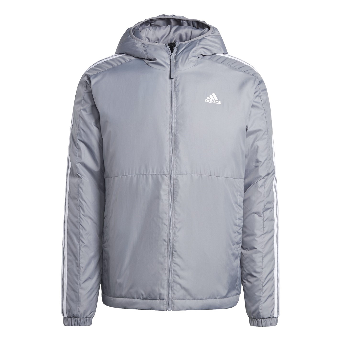 adidas | 3 Stripe Essential Hooded Jacket Mens | Puffer Jackets