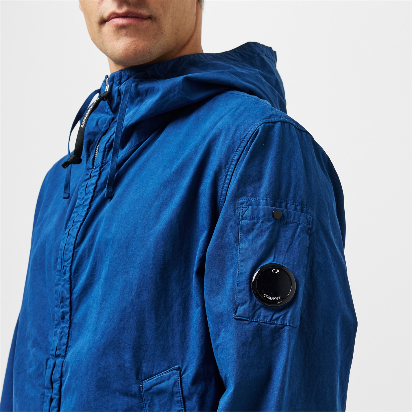 C.P. COMPANY ネイビー ジャンパー CP COMPANY | Men's Garment Dyed Cotton Hooded Full Zip Long Sleeve