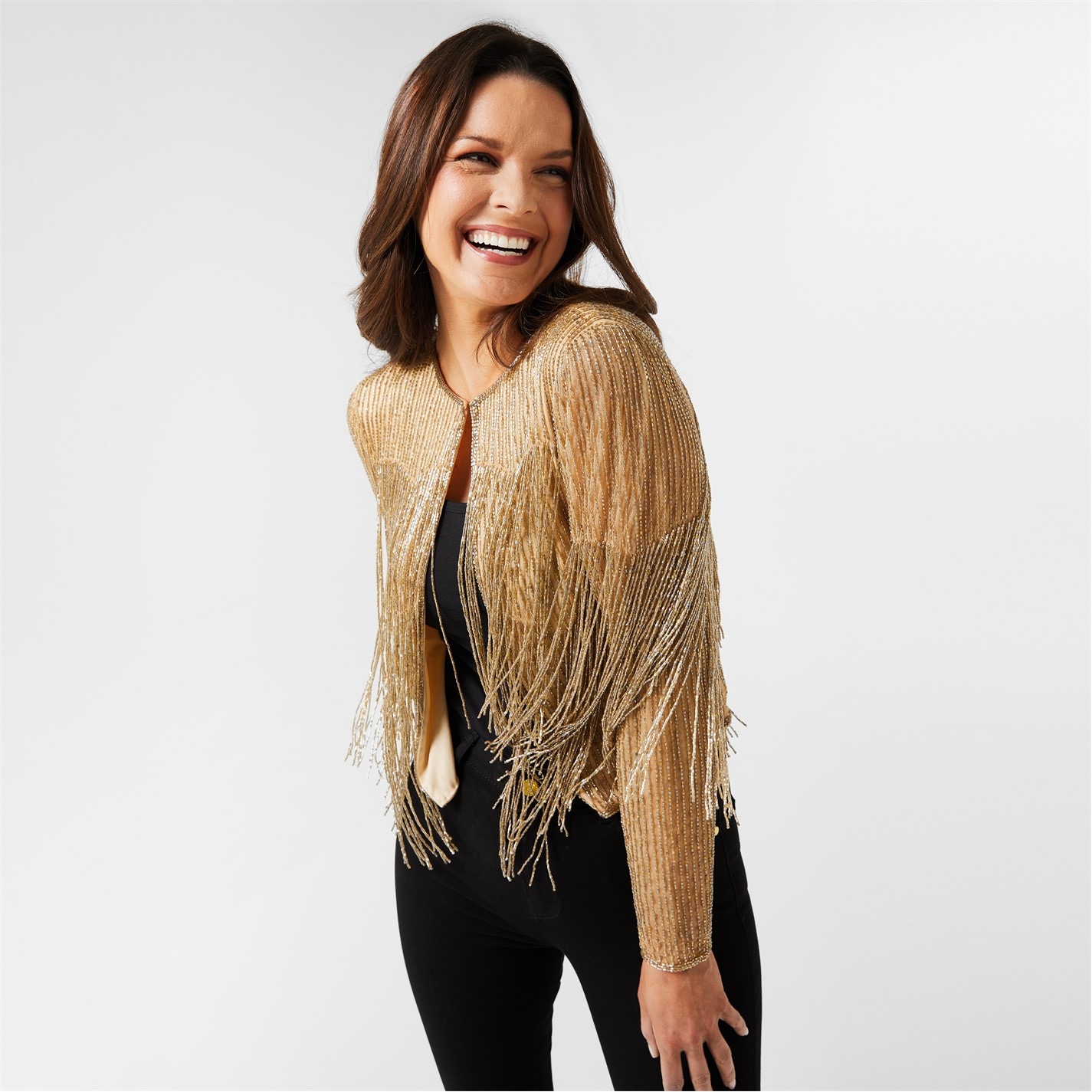 Biba Biba Embellished Jacket Gold FRASERS