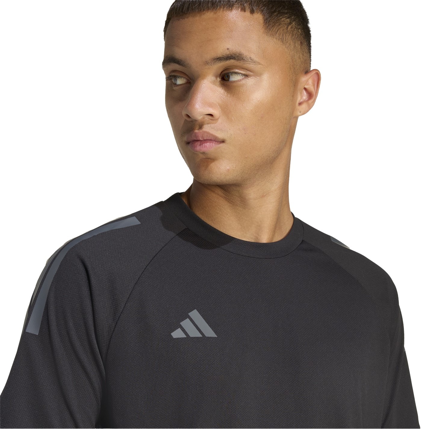 adidas Classic 3 Stripe Sereno T Shirt Mens Short Sleeve