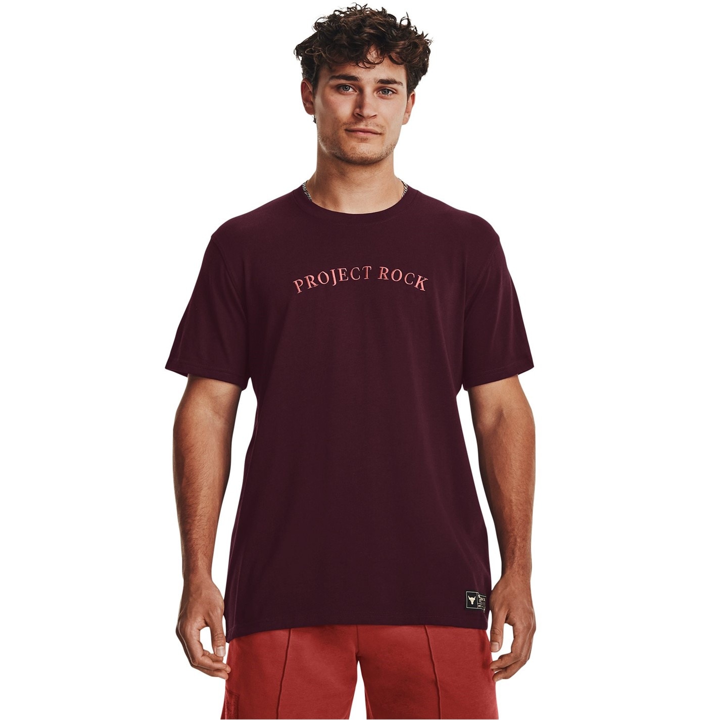 Under Armour Project Rock T-shirt Mens Dark Maroon FRASERS
