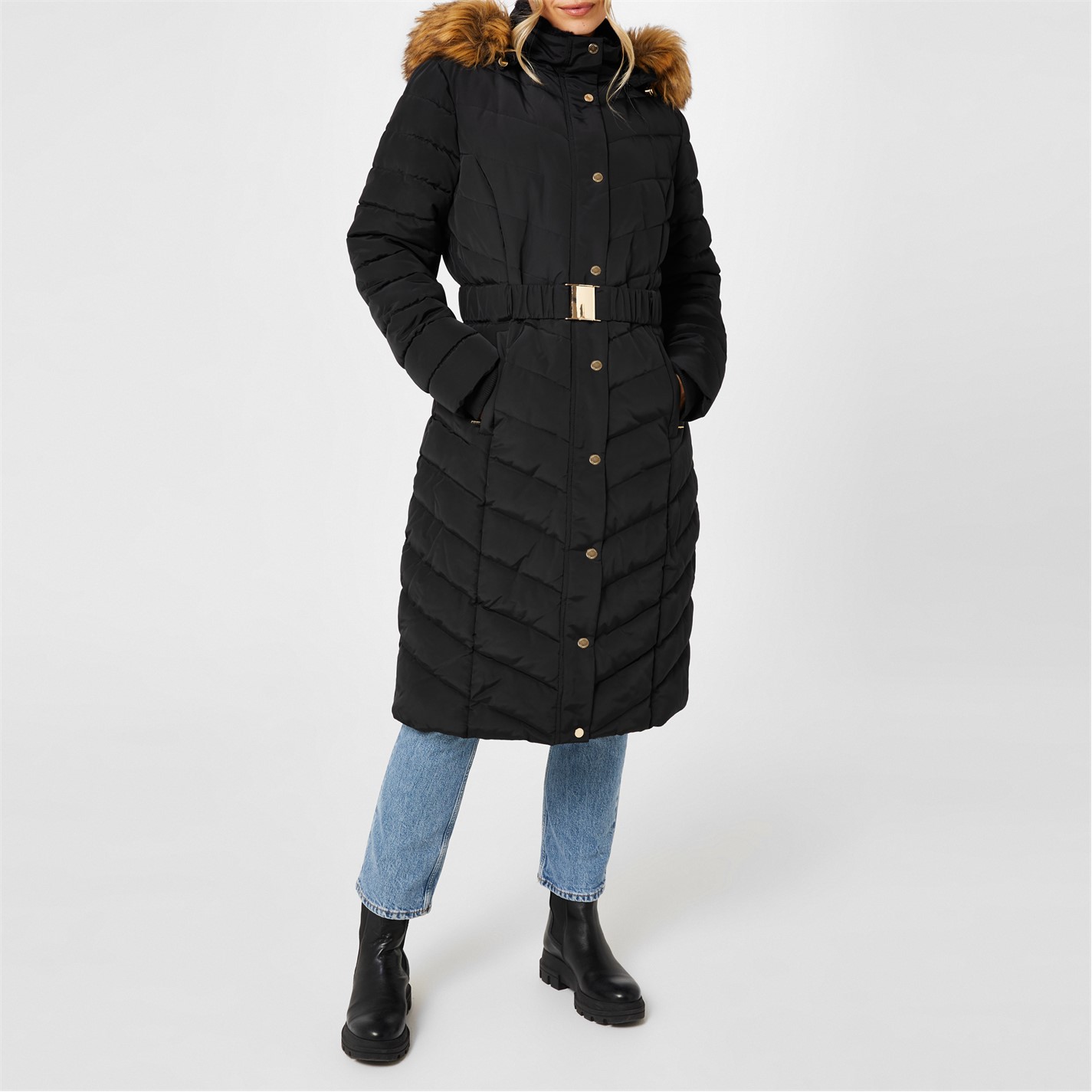 Firetrap Bubble Puffer Jacket Black House of Fraser
