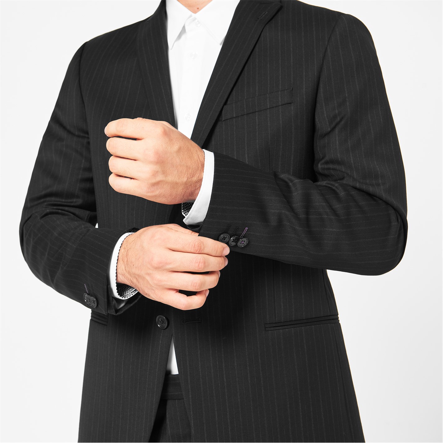 Without Prejudice Priory Pinstripe Suit Black FRASERS