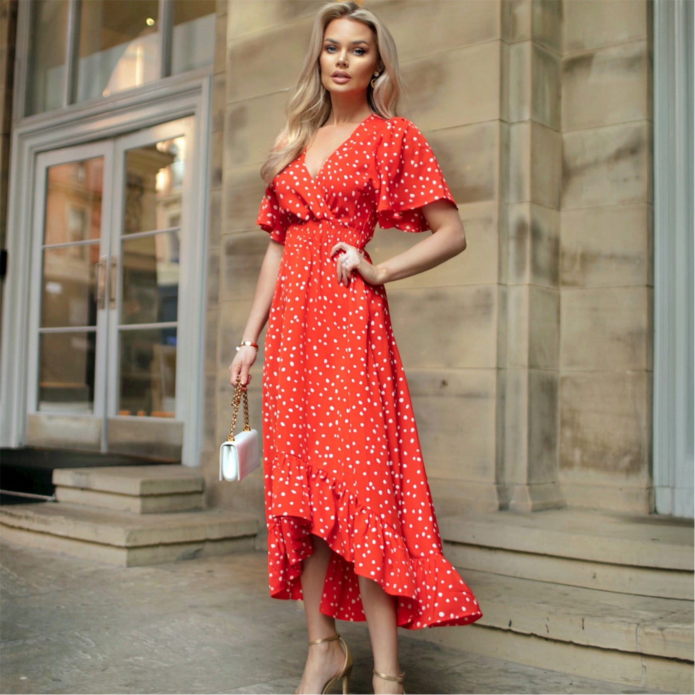 Midi Dresses Oasis Polka Dot Dress Shirt Dress Oasis Polka Dot