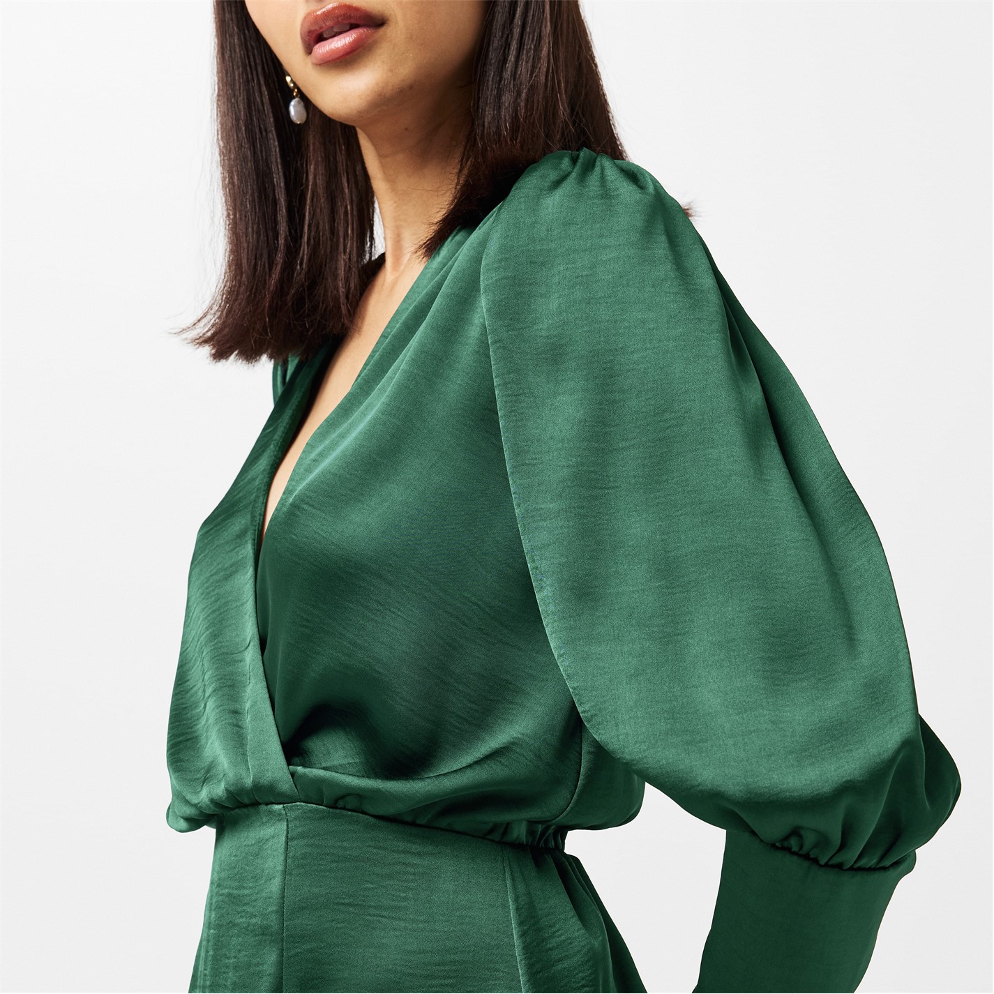 ax paris satin wrap dress Chocolate Satin Wrap Long Sleeve Mini Dress AX Paris