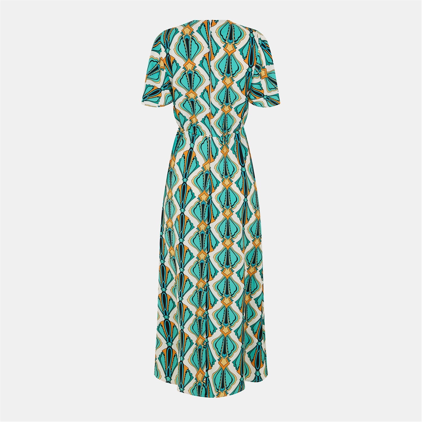 V-Neck Tie Detail Midi Dress