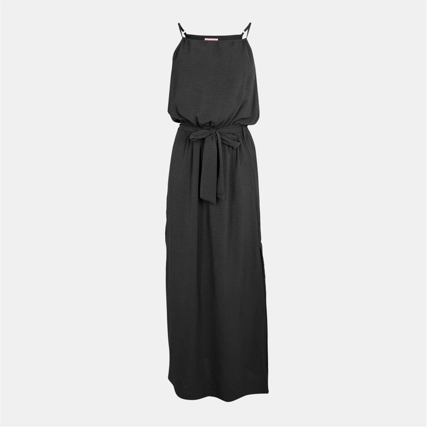 AX Paris | Tie Waist Strappy Split Leg Midi Dress | Black | FRASERS Ireland