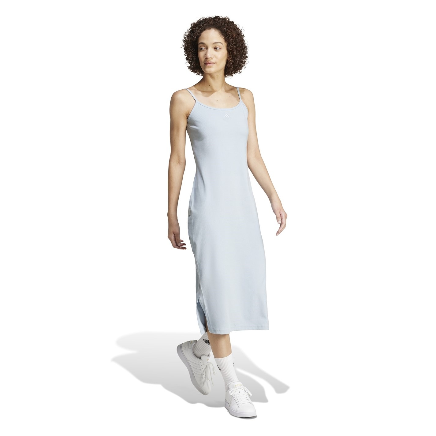 adidas | ALL SZN Rib Fitted Midi Dress | Wonder Blue | FRASERS Ireland
