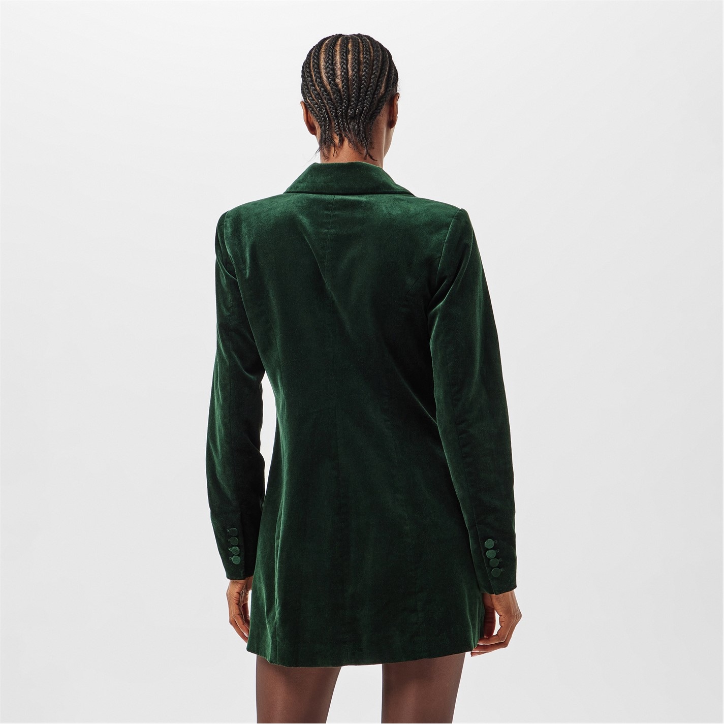 GOOD AMERICAN | Women's Executive Velvet Blazer Dress | Pine Green003 |  FRASERS Ireland
