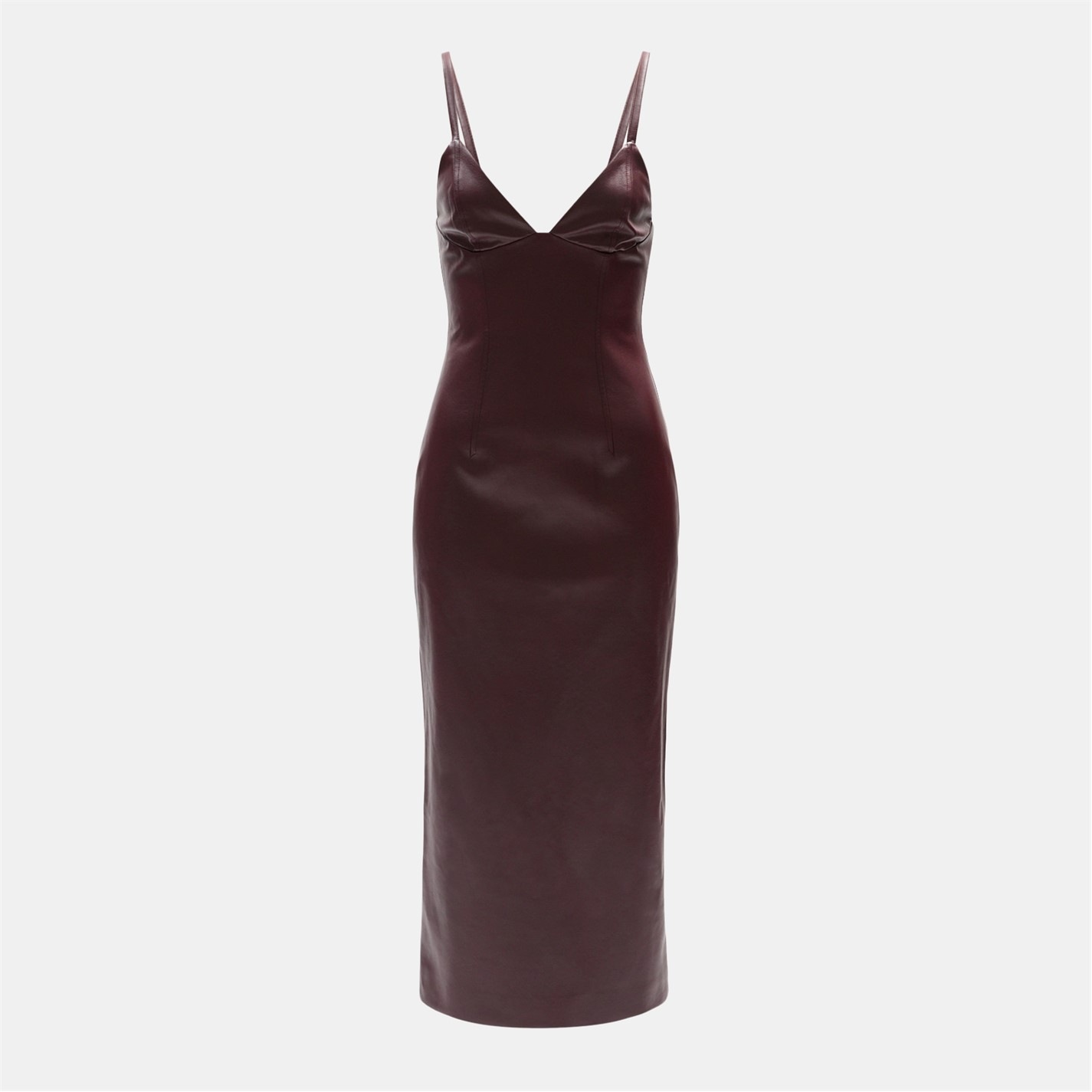 white and burgundy dress Velvet Bardot Maxi Dress With Split - Burgundy