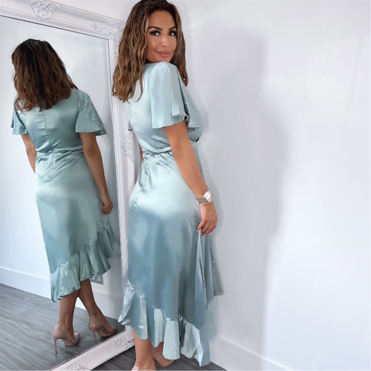 green mesh maxi dress Lyra Maxi Dress
