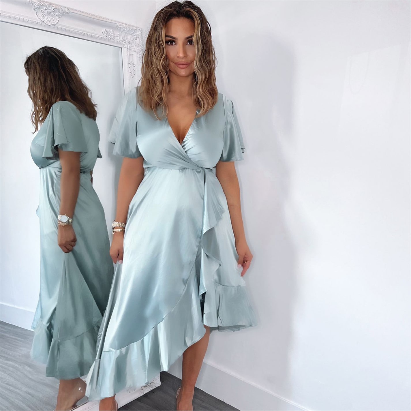 Petite Dresses House Of Fraser Midi Dresses AX Paris Egg Satin