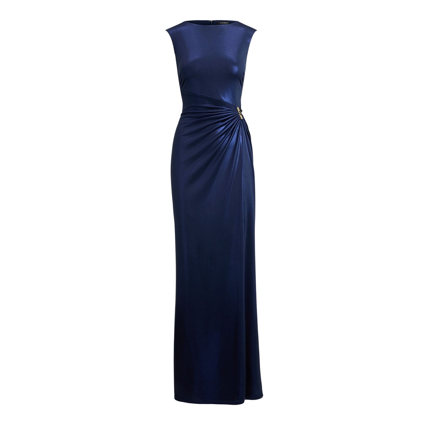 sachin and babi light blue dress Long bi-material short-sleeved dress - POLO RALPH LAUREN - DARK BLUE