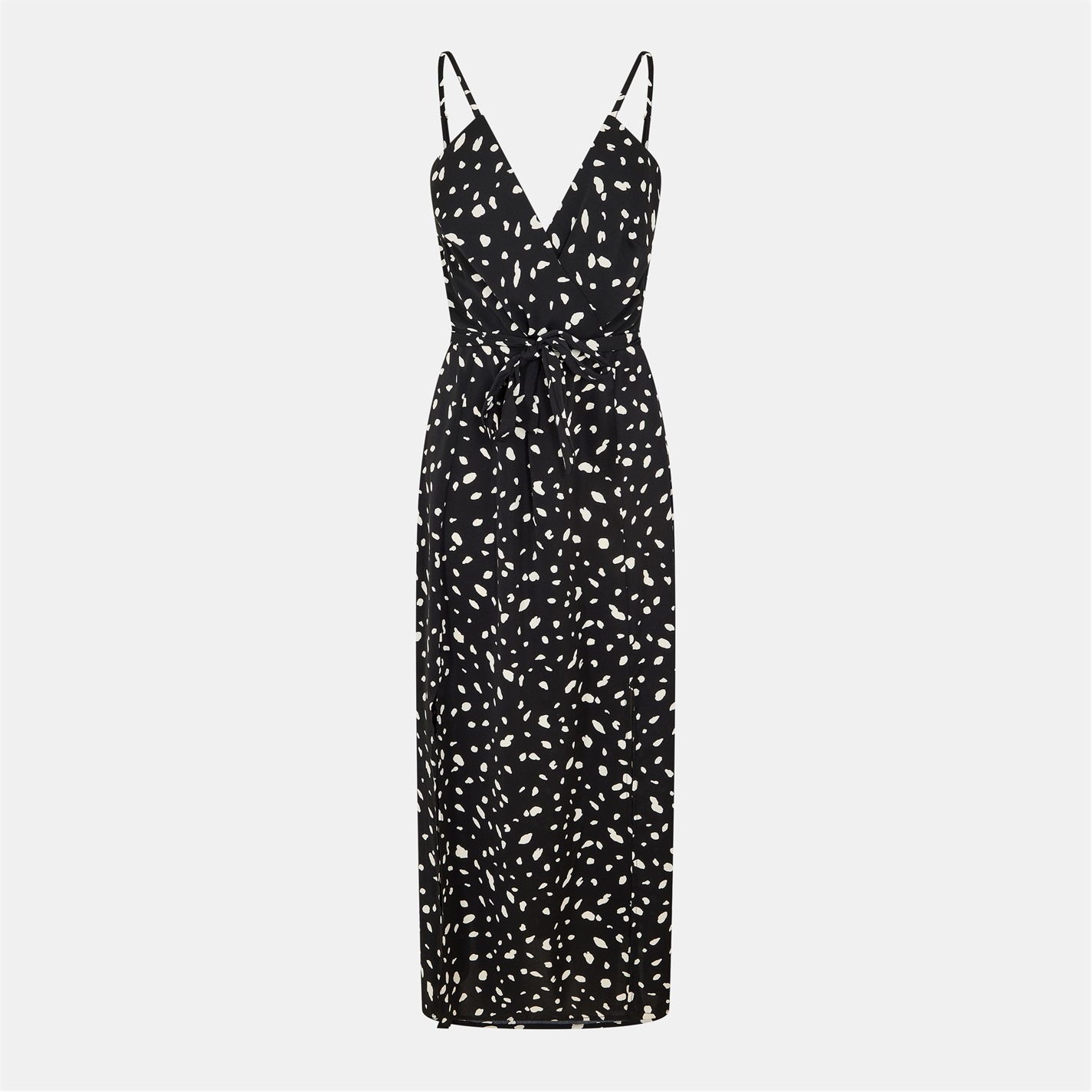 fashion union low back midi dress in spot Low Back Slip Dress main image 1
