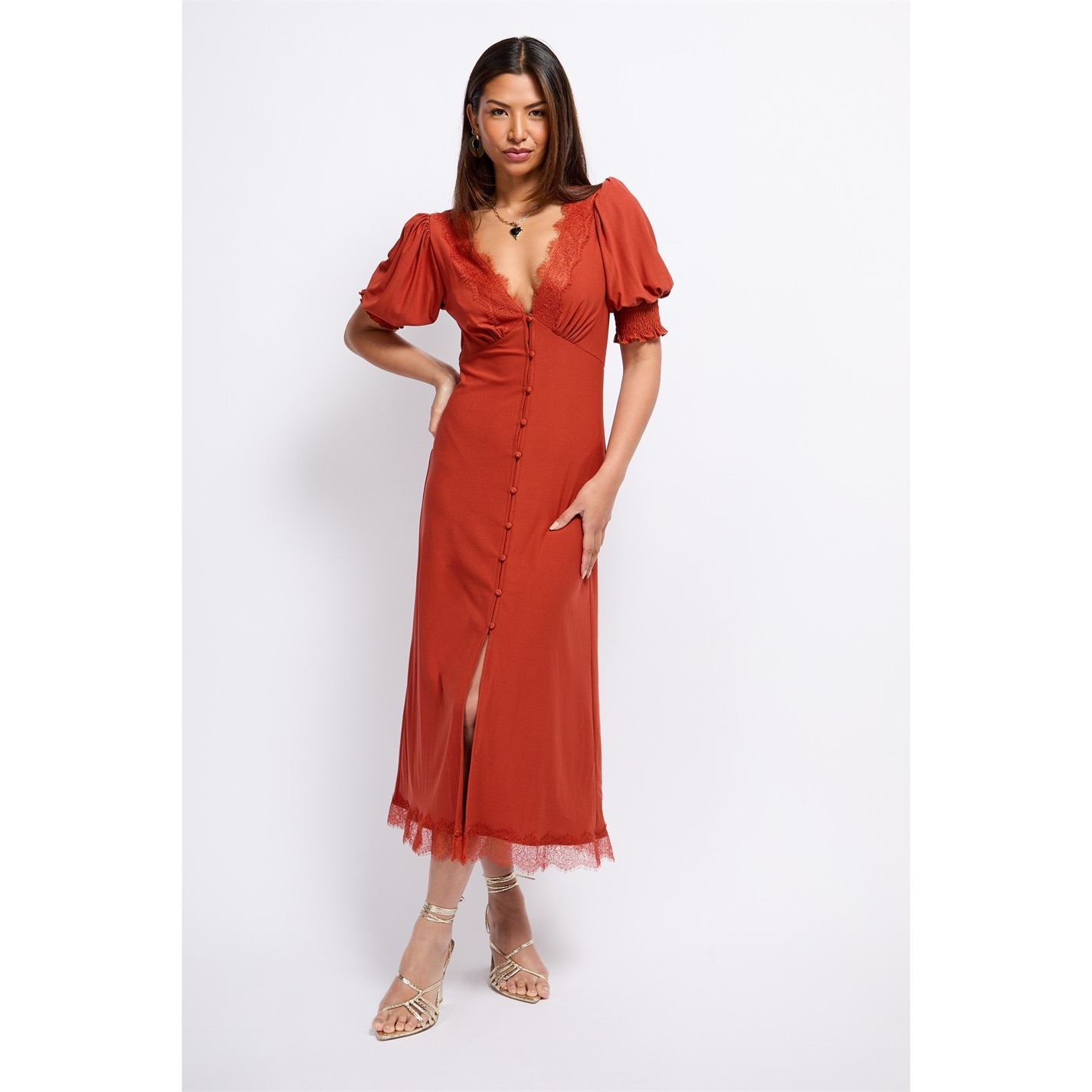 Little Mistress Maxi Dress Orange FRASERS Ireland