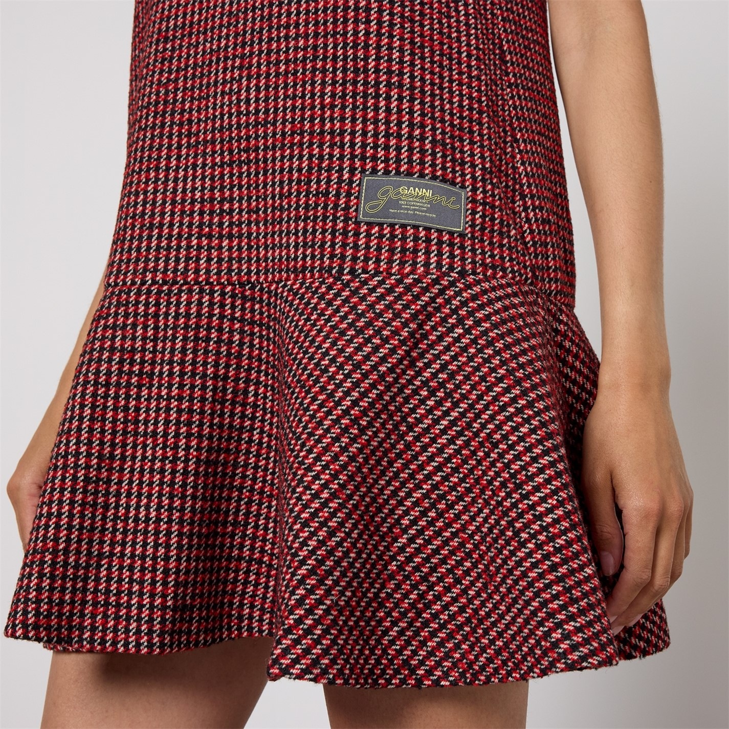 GANNI | Women's Check Mini Dress | Racing Red | FRASERS Ireland