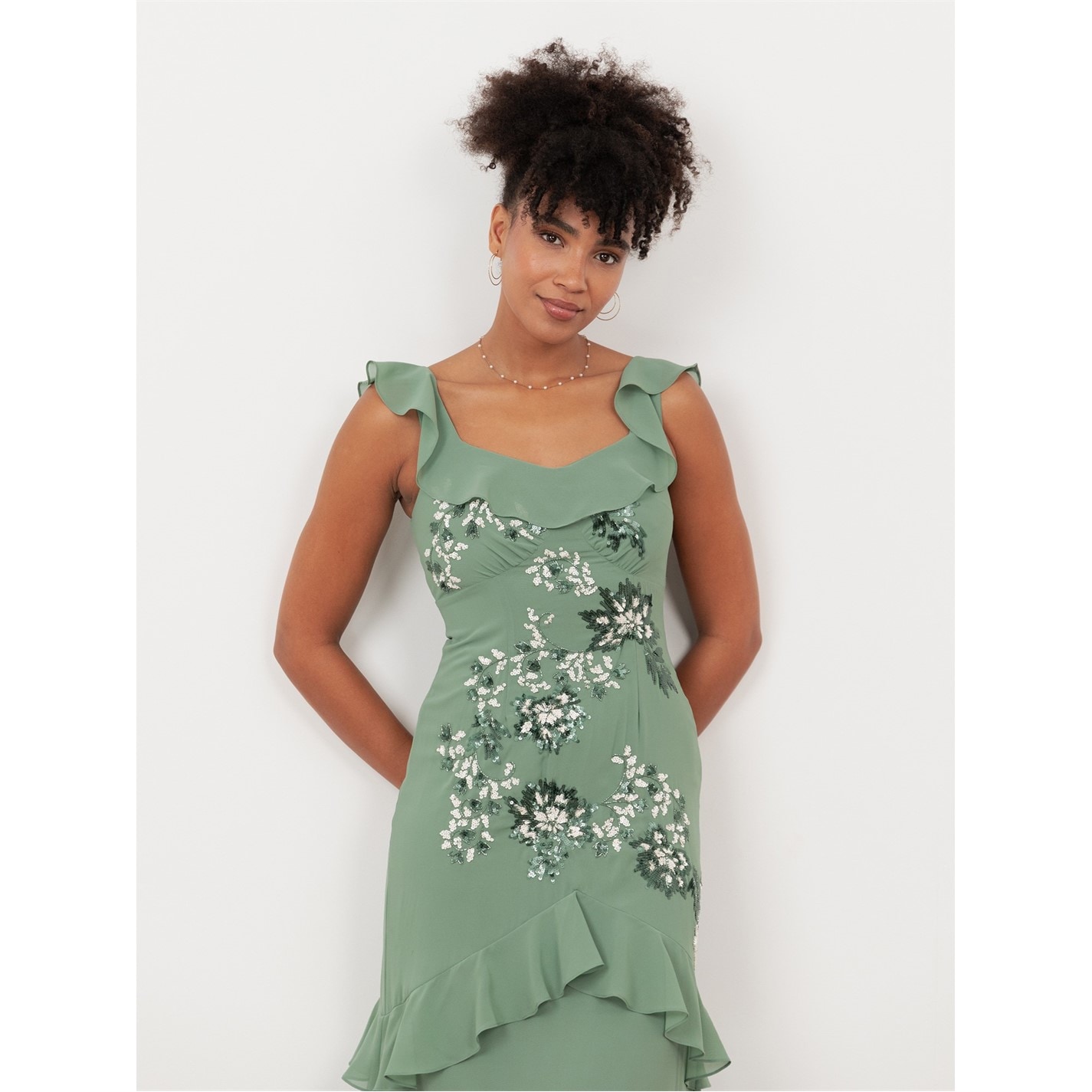 maya green dress Maya Sage Green Fully Embellished Faux Wrap Maxi Dress – Maya Deluxe