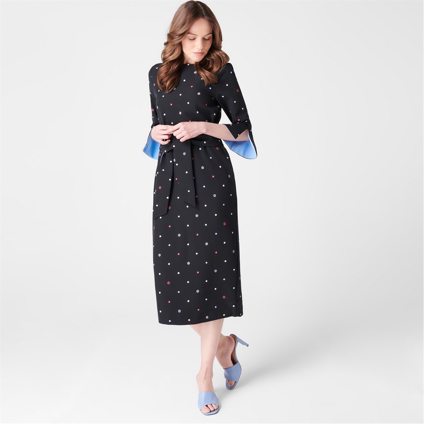 Biba Biba Tie Midi Dress Belted Dresses FRASERS