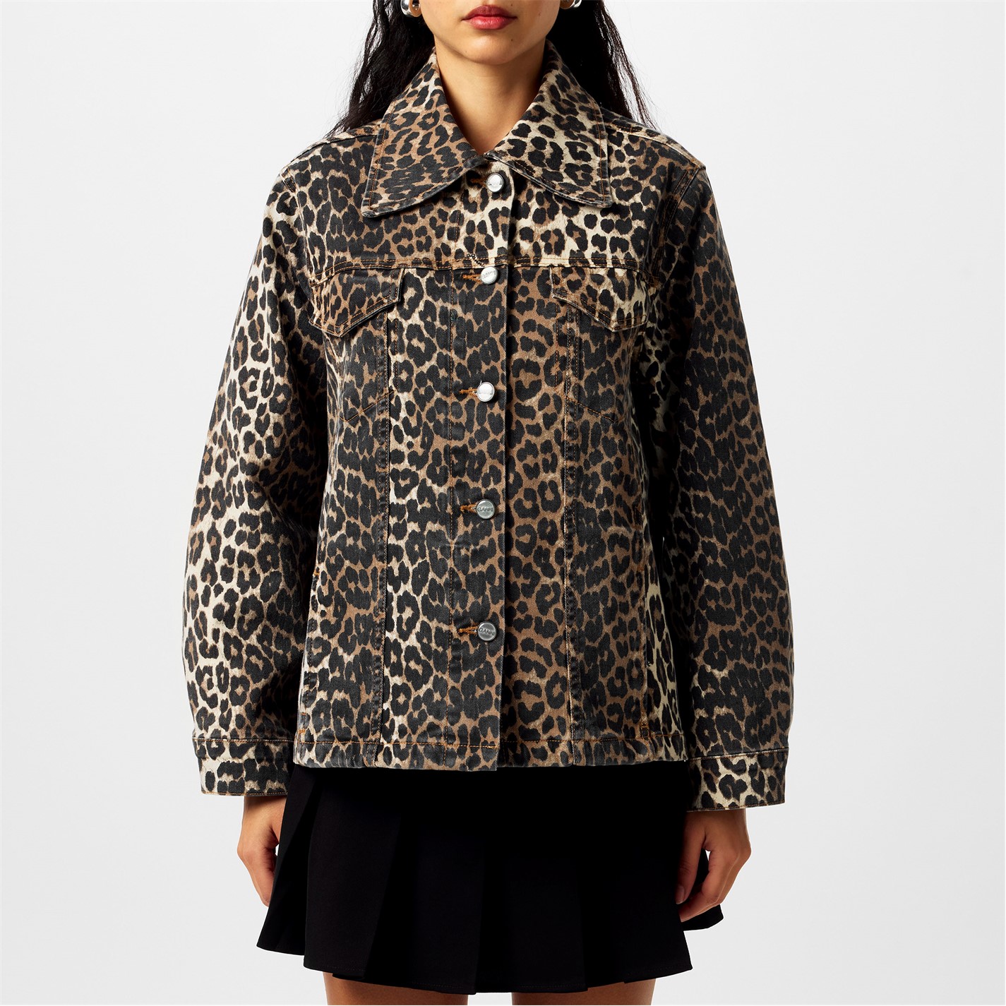 【関税＆送料込み】Ganni Leopard Denim Jacket Leopard Leopard Denim Jacket | GANNI IT
