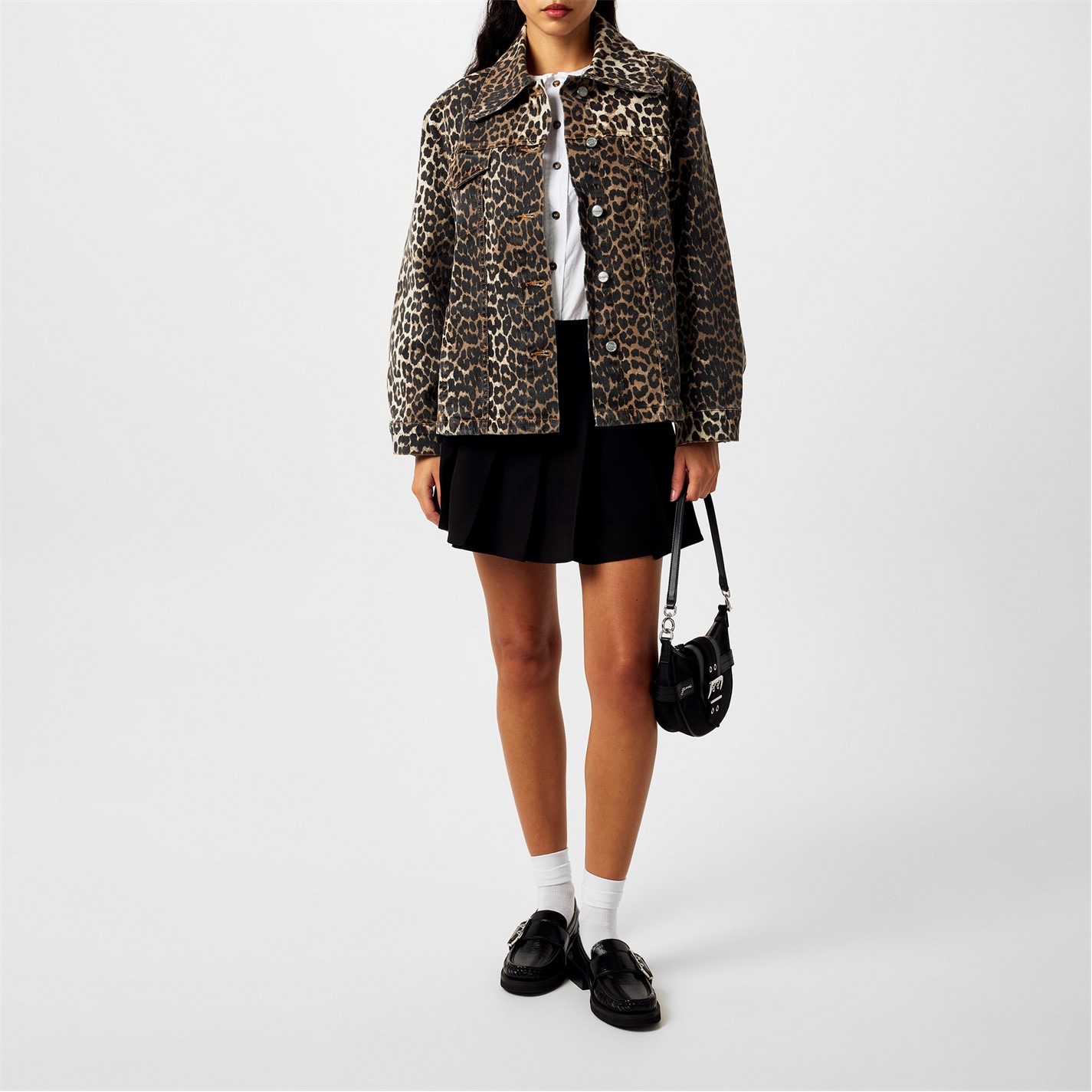 ジャケット GANNI Leopard Printed Denim Jacket GANNI Leopard Print Denim Jacket GANNI
