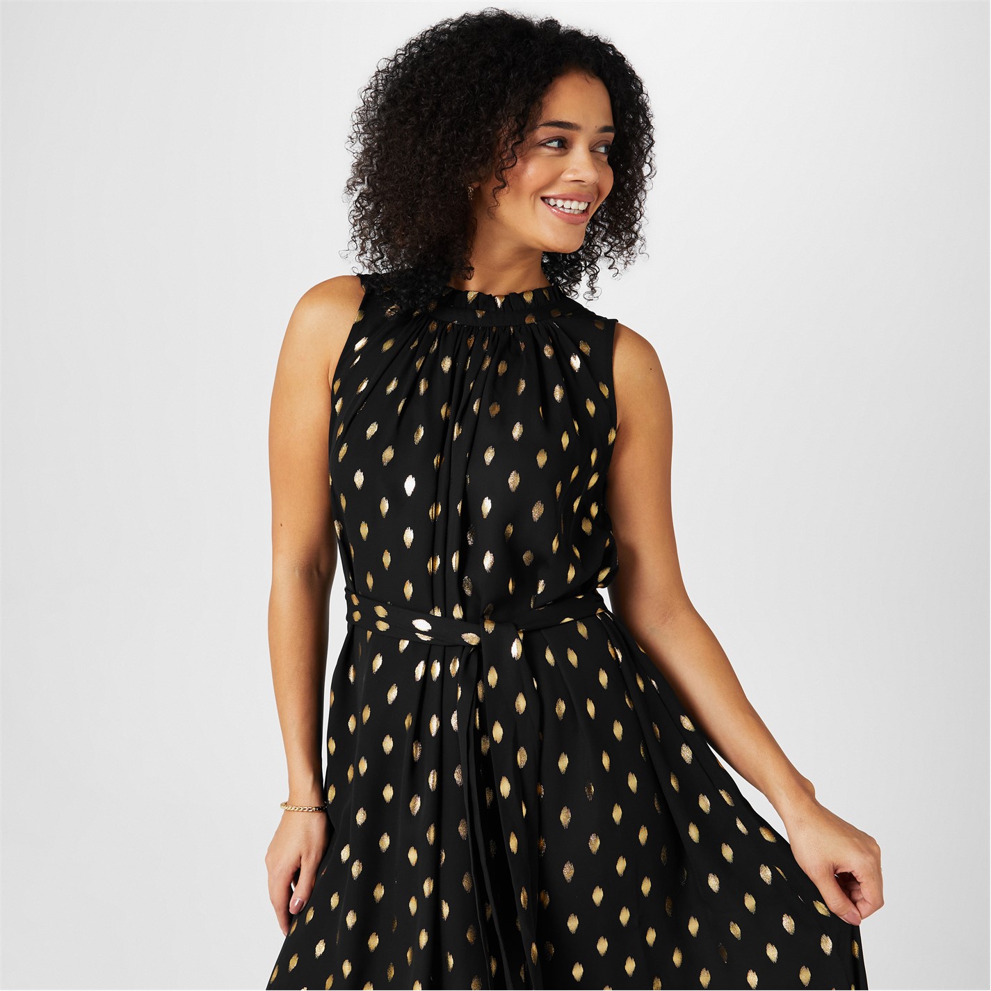 Biba Biba Belted Maxi Dress Black Foil House of Fraser
