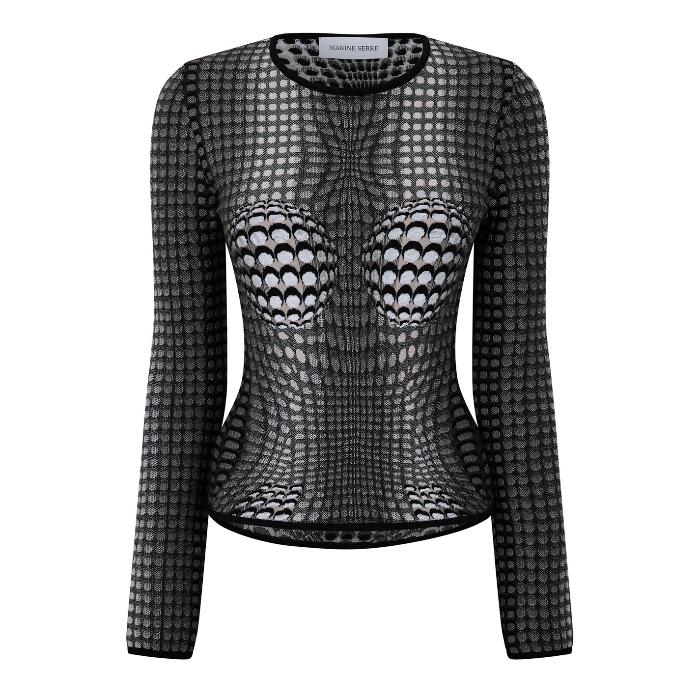 MARINE SERRE メッシュトップ 巾着付き Moon Fishnet MARINE SERRE メッシュトップ 巾着付き Moon Fishnet｜