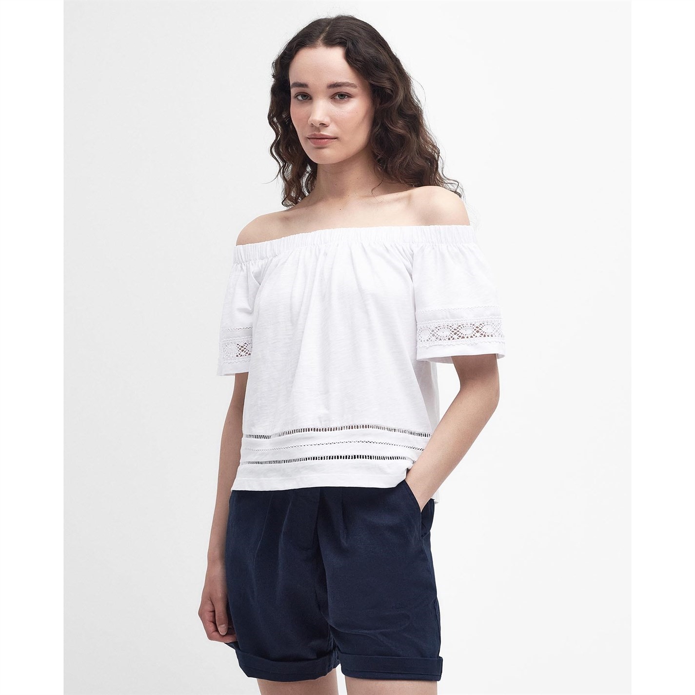 Barbour | Ralee Off-The-Shoulder Top | White | FRASERS