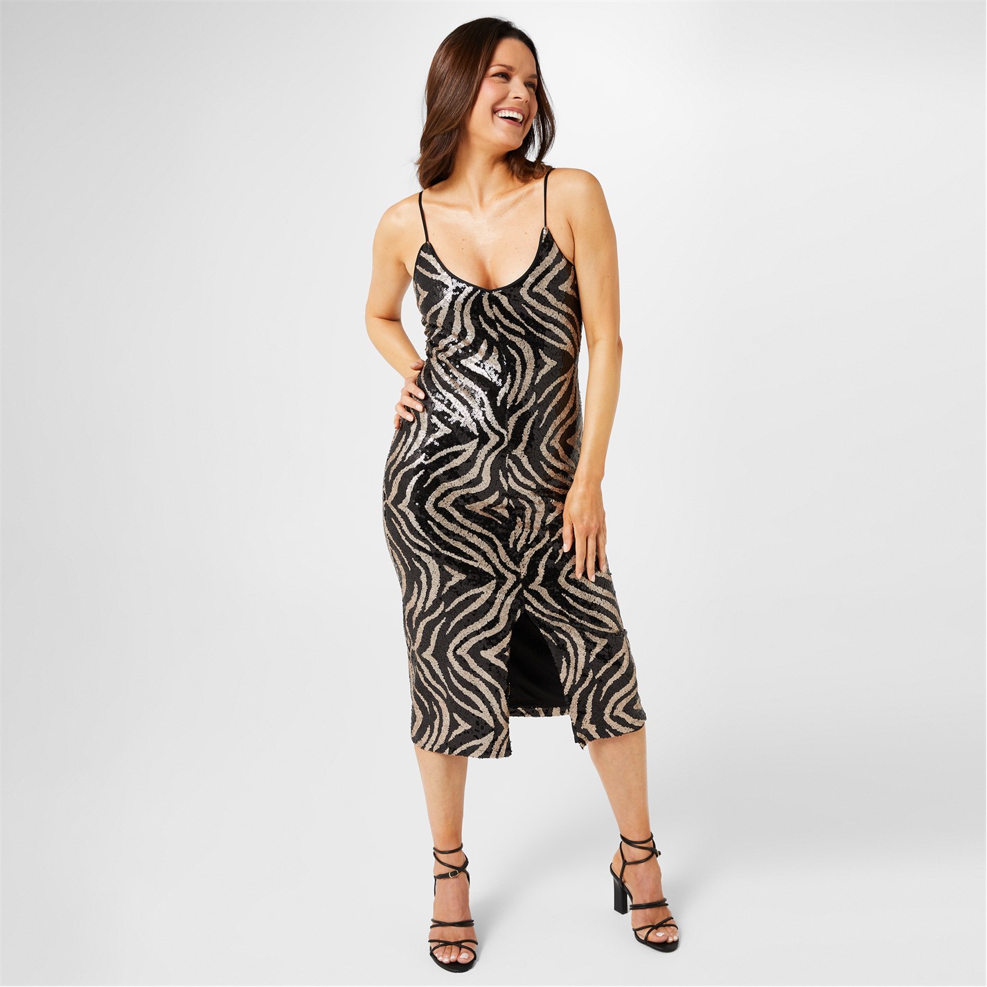Biba Biba Sequin Cami Dress Zebra Sequin House of Fraser