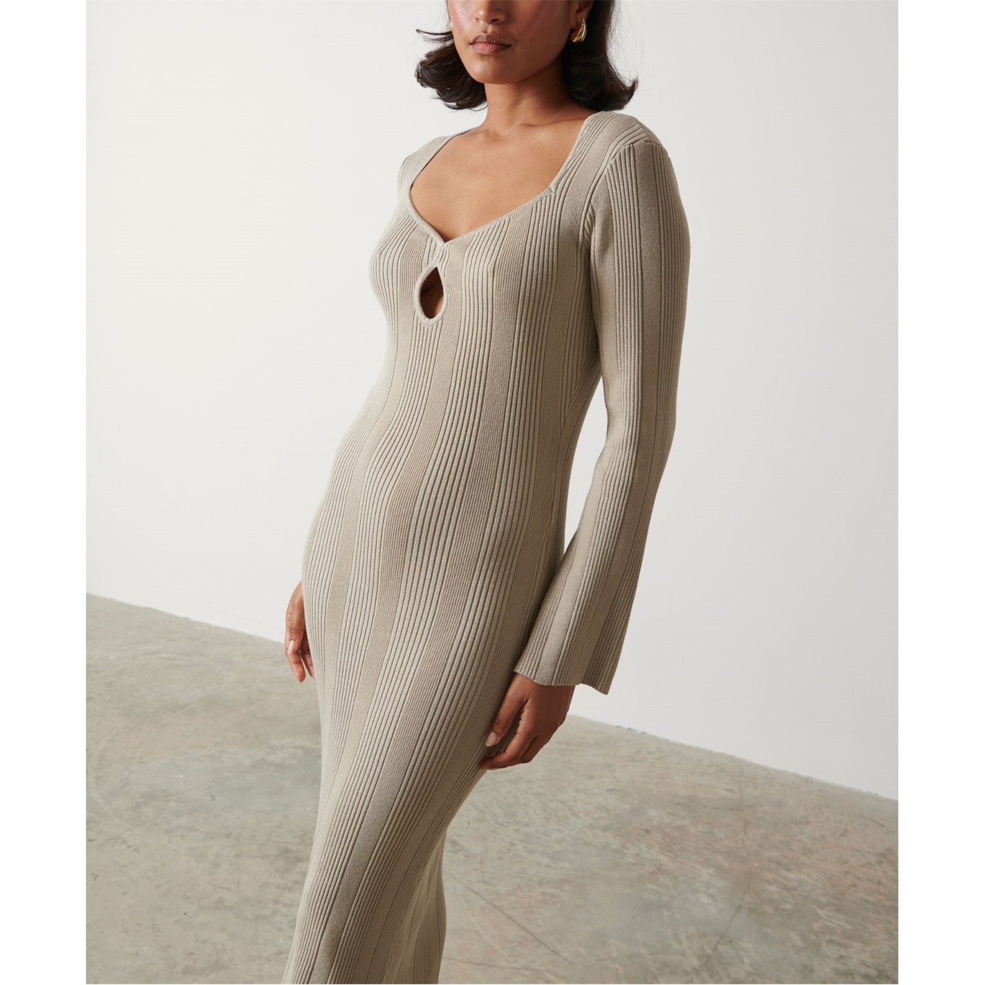 pretty lavish knitted dress | Women's Jumper | Champagne parent:soiree-shawl