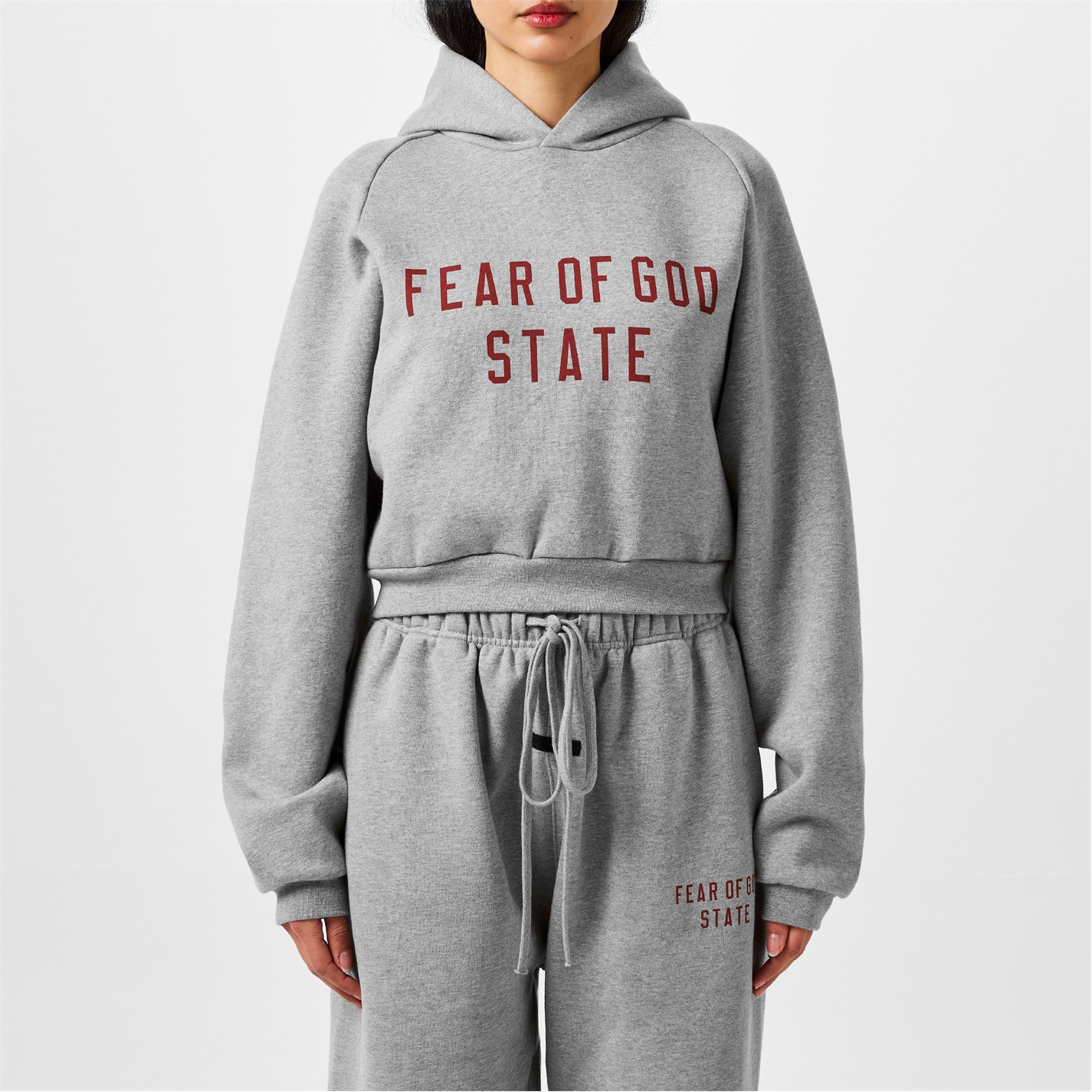 FEAR OF GOD ESSENTIALS | Heavy Fleece State Hoodie | Cropped