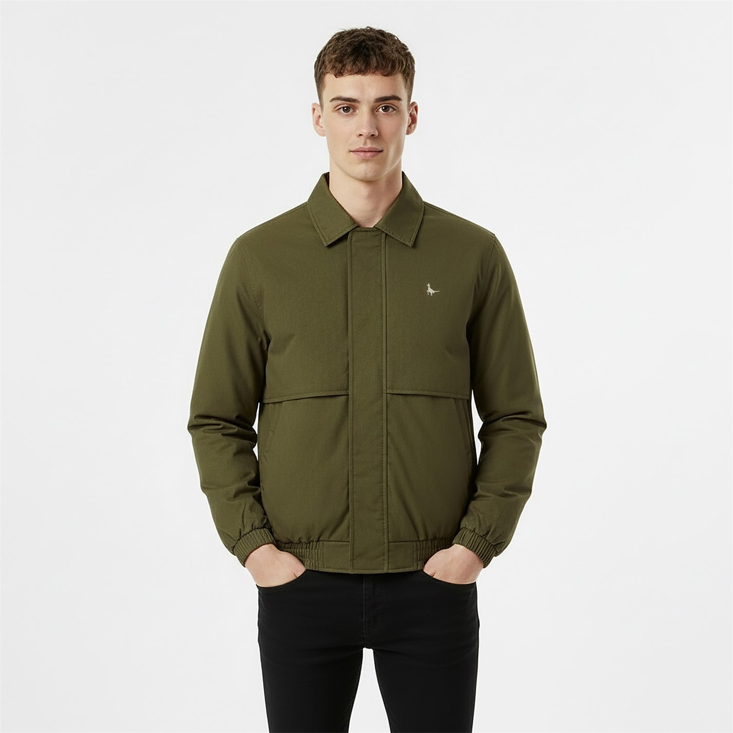 Jack Wills | Men's Long Sleeve Full Zip Harrington Jacket | Khaki