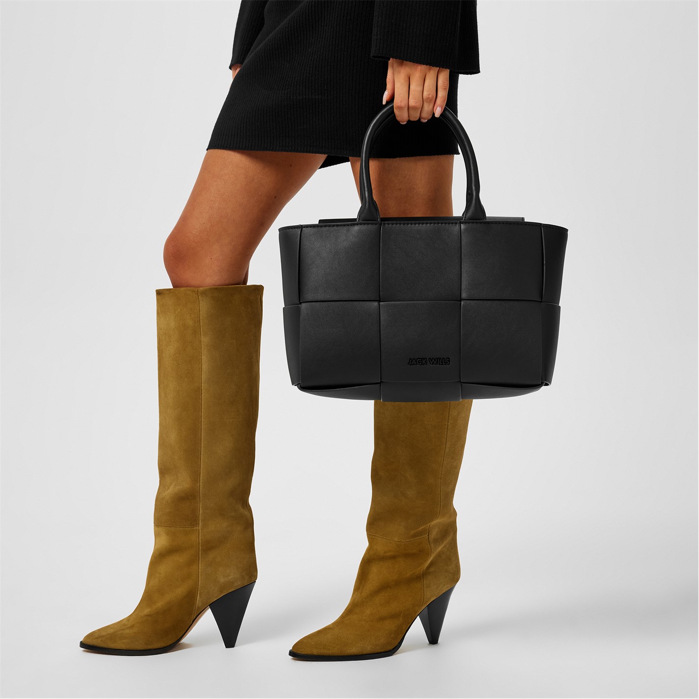 Jack Wills Med Weave Bag Black FRASERS Ireland