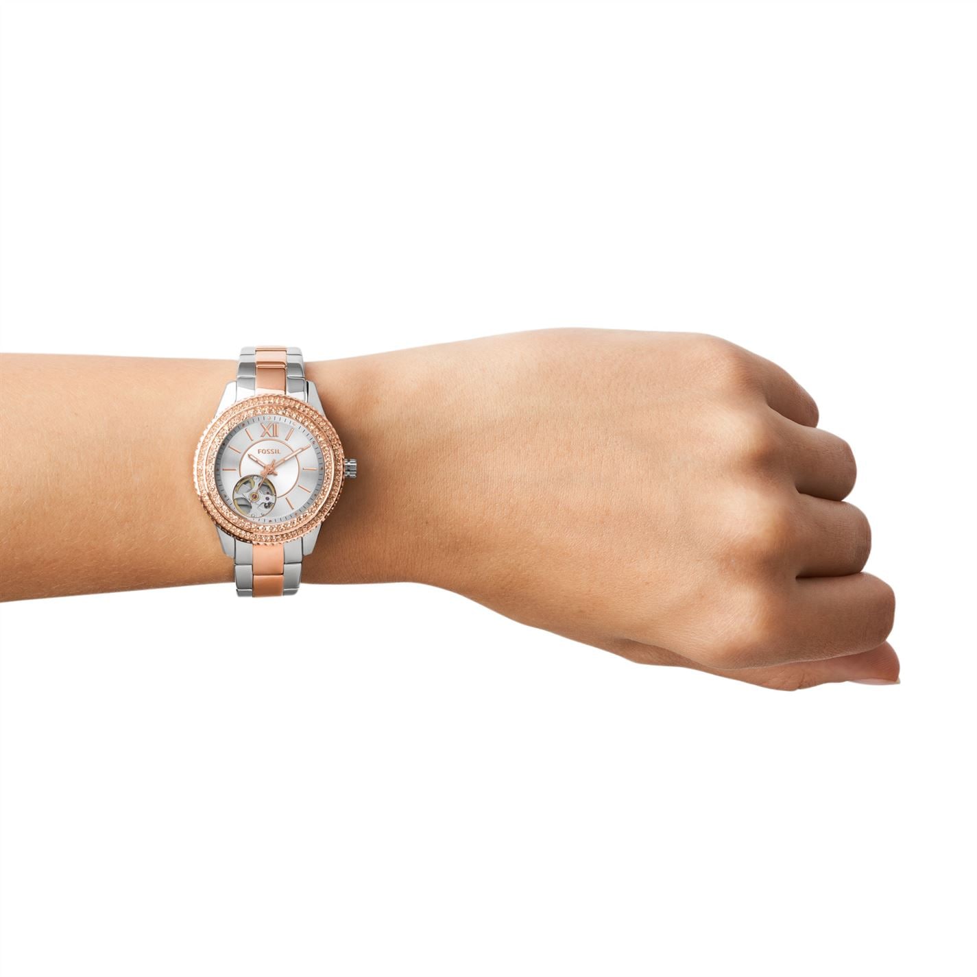 Two Tone Fossil Women's Automatic Watches Fossil Rye