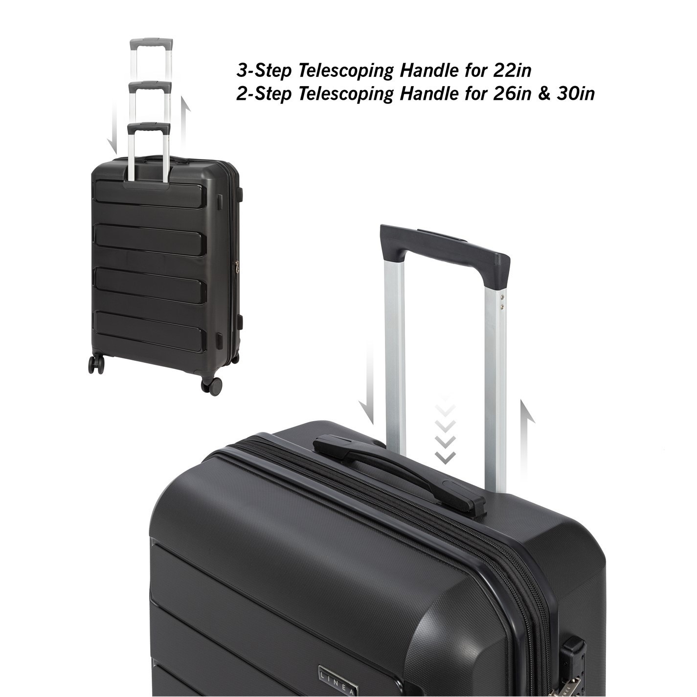 Linea Linea Monza Suitcase, PP Hard Suitcase, Travel Luggage, (22inch