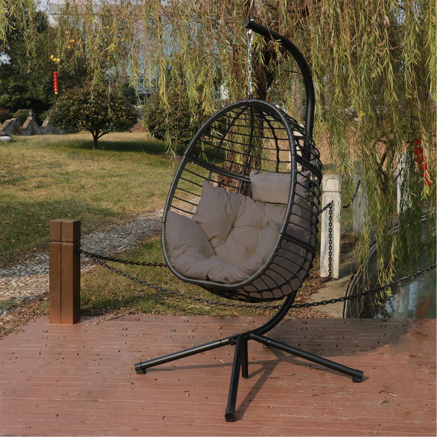 gardenline large hanging egg chair